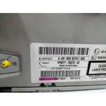 Recambio de sistema audio / radio cd para smart coupe fortwo coupe (52kw) referencia OEM IAM A4518200279  
