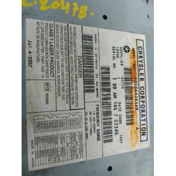 Recambio de sistema audio / radio cd para dodge caliber se referencia OEM IAM 05064362AA P05064363AB 