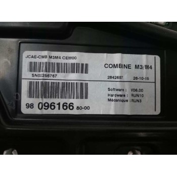 Recambio de cuadro instrumentos para citroën c-elysée exclusive referencia OEM IAM 9809616680  