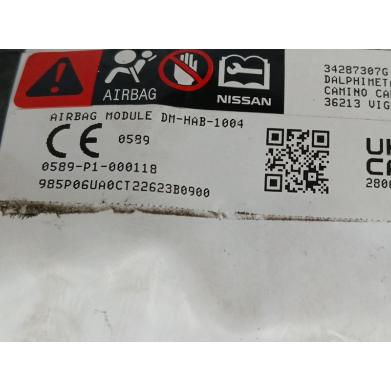 AIRBAG CORTINA DELANTERO DERECHO