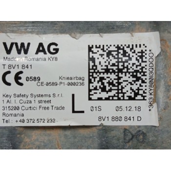 Recambio de airbag delantero izquierdo para audi a3 sportback (8va, 8vf) 30 tfsi referencia OEM IAM 8V1880841D  