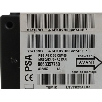 Recambio de centralita airbag para citroën c2 1.4 referencia OEM IAM 9663357780  