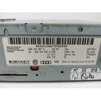 Recambio de sistema navegacion gps para audi a6 allroad quattro (4fh) 3.0 v6 24v tdi referencia OEM IAM 4E0919887D BE6364 