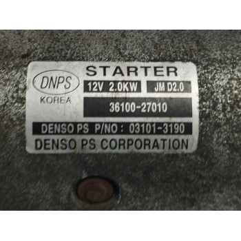 Recambio de motor arranque para hyundai tucson (jm) 2.0 crdi cat referencia OEM IAM 3610027010 031013190 