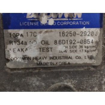 Recambio de compresor aire acondicionado para kia sportage 2.0 turbodiesel cat referencia OEM IAM 162502920J  