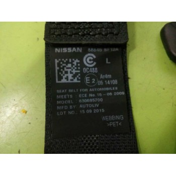 Recambio de cinturon seguridad trasero izquierdo para nissan juke (f15) acenta referencia OEM IAM 88845BF12A 630748200A 