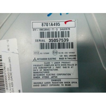 Recambio de sistema audio / radio cd para mitsubishi asx (ga0w) motion 2wd referencia OEM IAM 8701A495 1ME3R45 