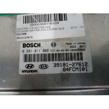 Recambio de centralita motor uce para hyundai matrix (fc) 1.5 crdi gls referencia OEM IAM 3910127612 0281011809 