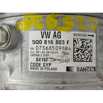 Recambio de compresor aire acondicionado para seat leon st (5f8) 1.5 16v tsi act referencia OEM IAM 5Q0816803F ENCHUFE DAÑADO 