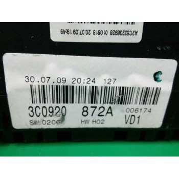 Recambio de cuadro instrumentos para volkswagen passat berlina (3c2) advance plus referencia OEM IAM 3C0920872A A2C53356081 