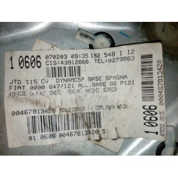 Recambio de elevalunas delantero derecho para fiat stilo (192) 1.6 16v dynamic (04.2006) referencia OEM IAM FUNDA 0000046831641 