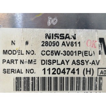 Recambio de pantalla multifuncion para nissan primera berlina (p12) 2.2 16v turbodiesel cat referencia OEM IAM 28090AV611  