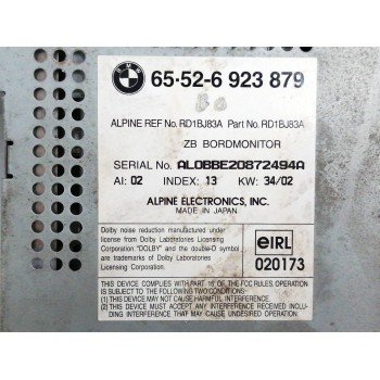 Recambio de pantalla multifuncion para bmw serie 5 berlina (e39) 3.0 24v turbodiesel cat referencia OEM IAM 65526923879 65526928