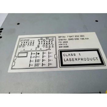Recambio de sistema audio / radio cd para volkswagen golf plus (5m1) 1.4 16v tsi referencia OEM IAM 5M0035186AA 7647202360 