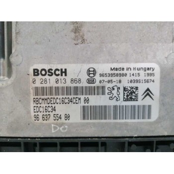 Recambio de centralita motor uce para peugeot 207 1.6 16v hdi fap referencia OEM IAM 9663755480 0281013868 