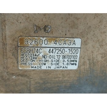 Recambio de compresor aire acondicionado para nissan x-trail (t32) 1.6 dci turbodiesel cat referencia OEM IAM 926004CA3A 4472501