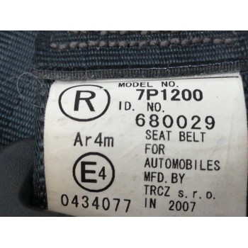 Recambio de cinturon seguridad trasero derecho para citroën c1 1.4 hdi cat (8ht / dv4td) referencia OEM IAM 7P1200  