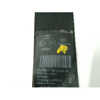 Recambio de cinturon seguridad trasero derecho para peugeot 3008 1.6 hdi fap cat (9hz / dv6ted4) referencia OEM IAM 9682036280  