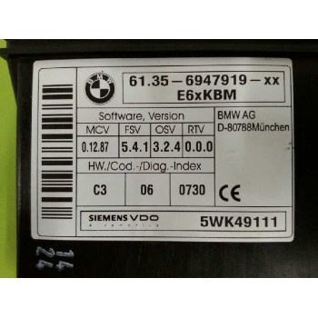 Recambio de modulo electronico para bmw serie 5 berlina (e60) 530d referencia OEM IAM 61356947919 5WK49111 