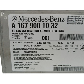 Recambio de sistema navegacion gps para mercedes-benz clase a sedán (v177) a 200 d (177.112) referencia OEM IAM A1679001032 NTG7