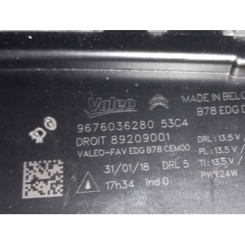 Recambio de piloto delantero derecho para citroën c4 picasso 1.2 12v e-thp / puretech referencia OEM IAM 9676036280  