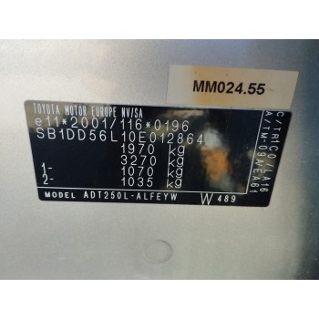 Recambio de carroceria corte para toyota avensis berlina (t25) 2.0 turbodiesel cat referencia OEM IAM   