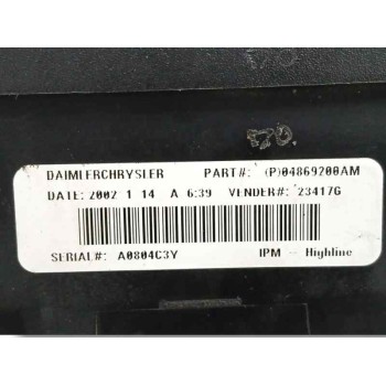 Recambio de caja reles / fusibles para chrysler voyager (rg) 2.4 cat referencia OEM IAM 04869200AM  