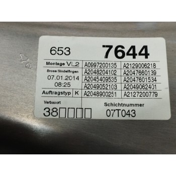 Recambio de elevalunas delantero izquierdo para mercedes-benz clase c (w204) lim. 2.1 cdi cat referencia OEM IAM A2047660139  