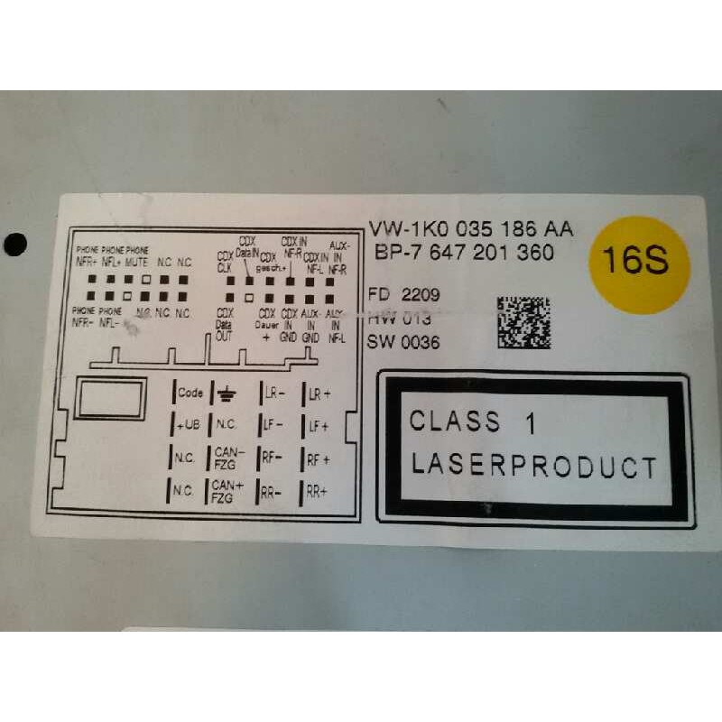 SISTEMA AUDIO / RADIO CD 7647201360