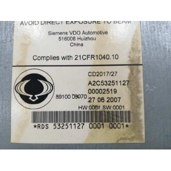 Recambio de sistema audio / radio cd para ssangyong actyon 2.0 td cat referencia OEM IAM 8910009070 A2C53251127 
