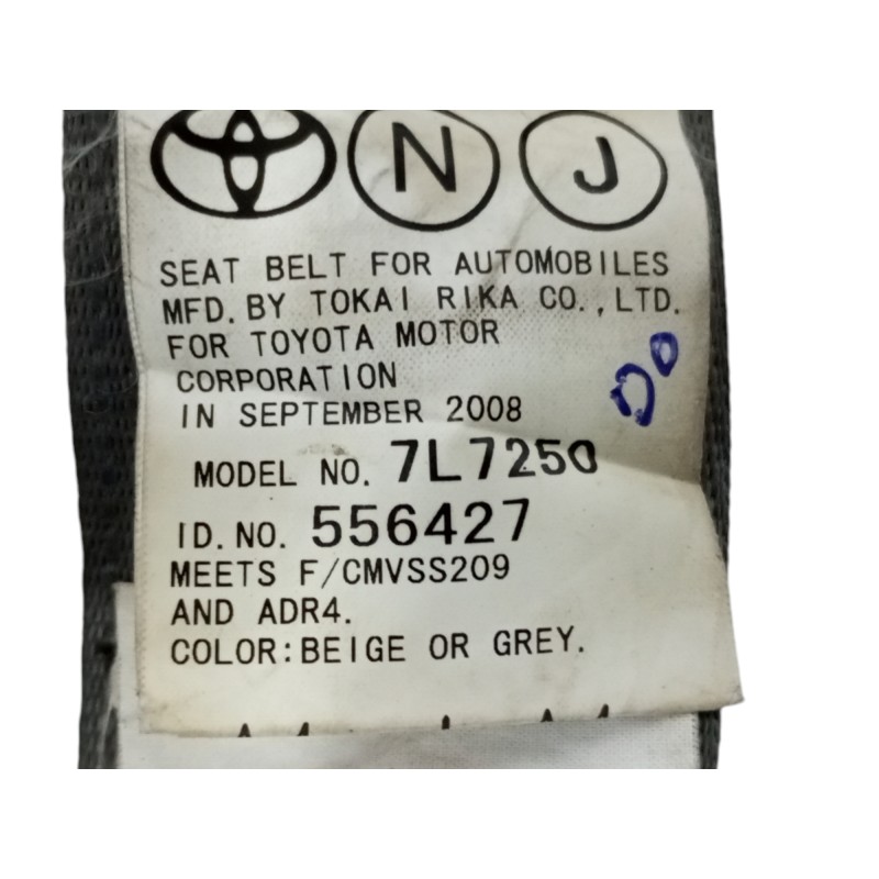 CINTURON SEGURIDAD TRASERO DERECHO