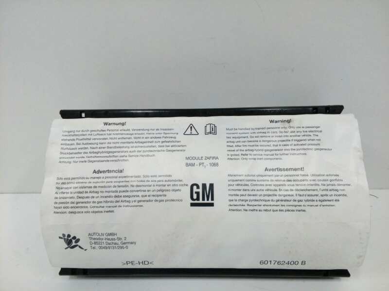 Recambio de airbag delantero derecho para opel zafira b cosmo referencia OEM IAM 13111177 601854700C 