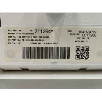 Recambio de cuadro instrumentos para peugeot 208 1.2 12v e-thp referencia OEM IAM 9821126480  