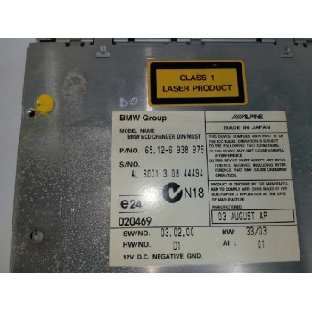 Recambio de sistema audio / radio cd para bmw serie 5 berlina (e60) 530d referencia OEM IAM 65126938975 LECTOR CD 
