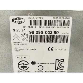 Recambio de sistema navegacion gps para peugeot 208 1.2 12v vti referencia OEM IAM 9809503380  
