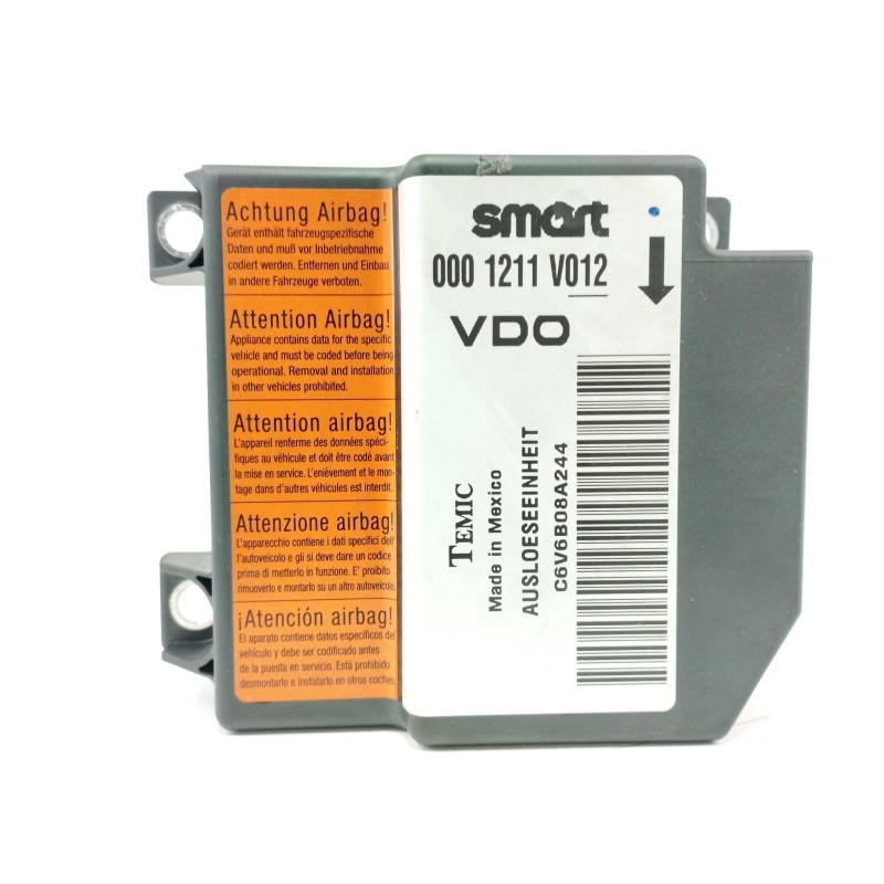 Recambio de centralita airbag para smart fortwo coupe 0.7 cc referencia OEM IAM 0001211V012 Recambio de centralita airbag para smart fortwo coupe 0.7 cc referencia OEM IAM 0001211V012