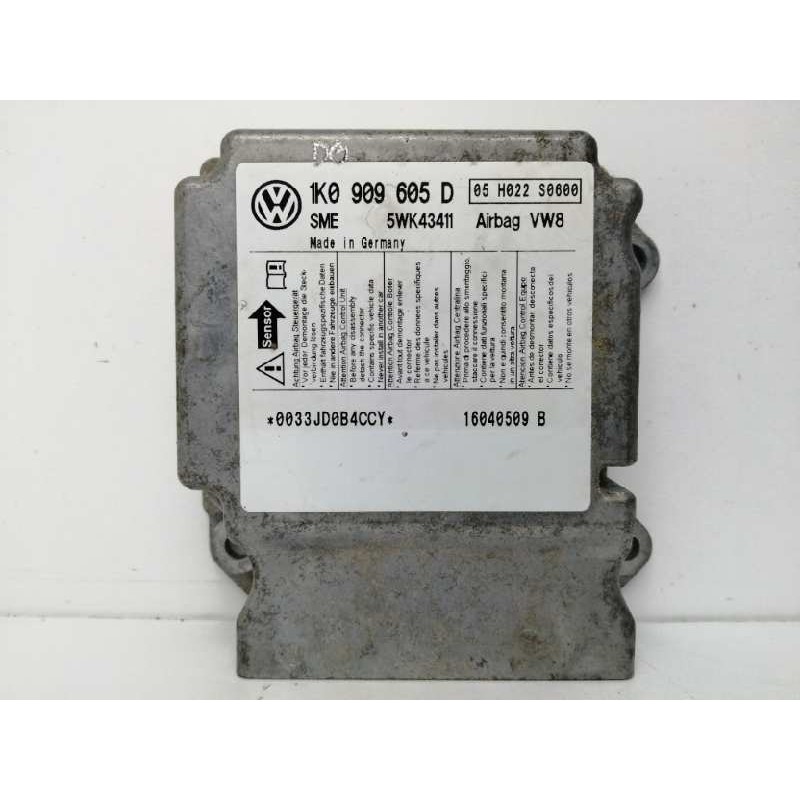 Recambio de centralita airbag para volkswagen golf v berlina (1k1) 1.9 tdi referencia OEM IAM 1K0909605D 5WK43411 