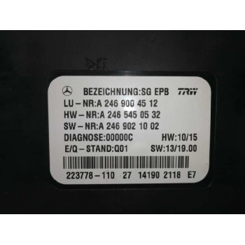 Recambio de modulo electronico para mercedes-benz clase b (w246) 1.8 cdi cat referencia OEM IAM A2469004512  