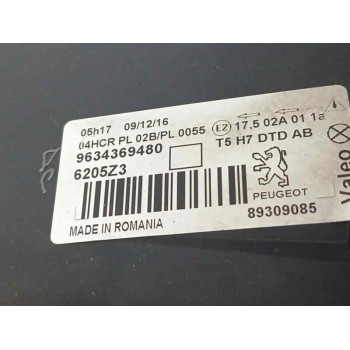 Recambio de faro derecho para peugeot 307 (s1) 2.0 hdi cat referencia OEM IAM 9634369480  