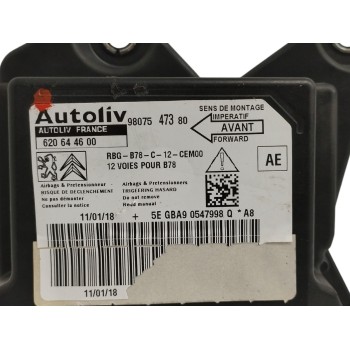Recambio de centralita airbag para citroën c4 picasso 1.2 12v e-thp referencia OEM IAM 9807547380 620644600 