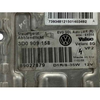 Recambio de centralita faros xenon para volkswagen touareg (7la) 5.0 v10 tdi cat (ayh) referencia OEM IAM 3D0909158 89027879 