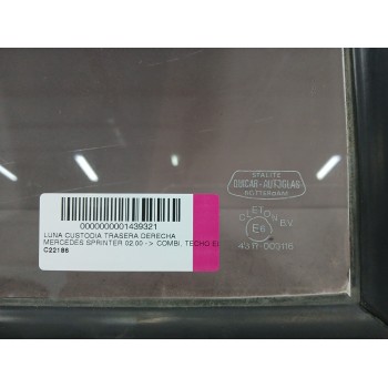 Recambio de luna custodia trasera derecha para mercedes-benz sprinter 02.00  combi, techo elevado 2.2 cdi cat referencia OEM IAM