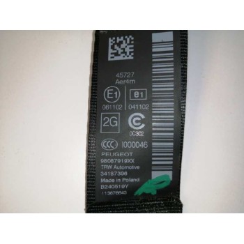 Recambio de cinturon seguridad trasero izquierdo para peugeot 308 1.2 12v e-thp referencia OEM IAM 98087919XX  