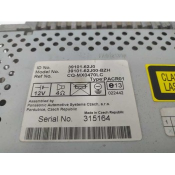 Recambio de sistema audio / radio cd para suzuki swift berlina (mz) 1.3 ddis diesel cat referencia OEM IAM 3910162J0 3910162J00B