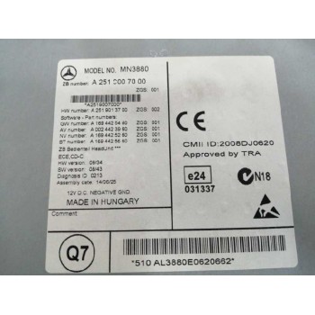 Recambio de sistema navegacion gps para mercedes-benz clase r (w251) 3.0 cdi cat referencia OEM IAM A2519007000 MN3880 