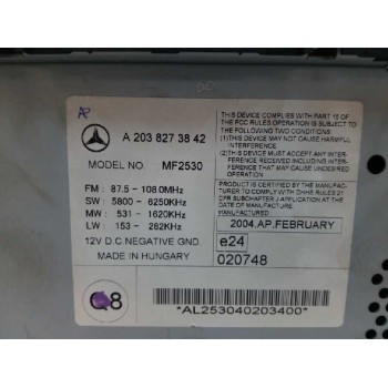 Recambio de sistema audio / radio cd para mercedes-benz clase c (w203) berlina 180 compressor (203.046) referencia OEM IAM A2038