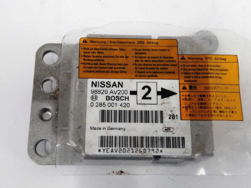 Recambio de centralita airbag para nissan primera berlina (p12) 2.0 16v cat referencia OEM IAM 98820AV200  0285001420