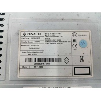 Recambio de sistema audio / radio cd para renault clio iv 1.5 dci diesel fap referencia OEM IAM 281159981R 269779 