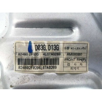 Recambio de elevalunas delantero derecho para kia cerato 2.0 turbodiesel cat referencia OEM IAM TIJERA 824602F000 CARIBE TIJERA
