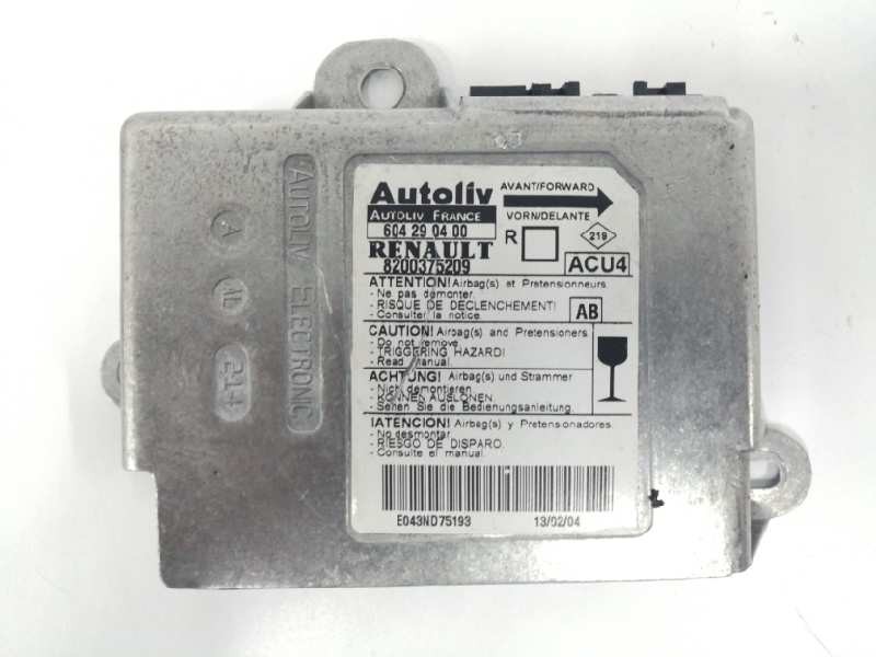 Recambio de centralita airbag para renault scenic ii 1.9 dci diesel referencia OEM IAM 8200375209 604290400 
